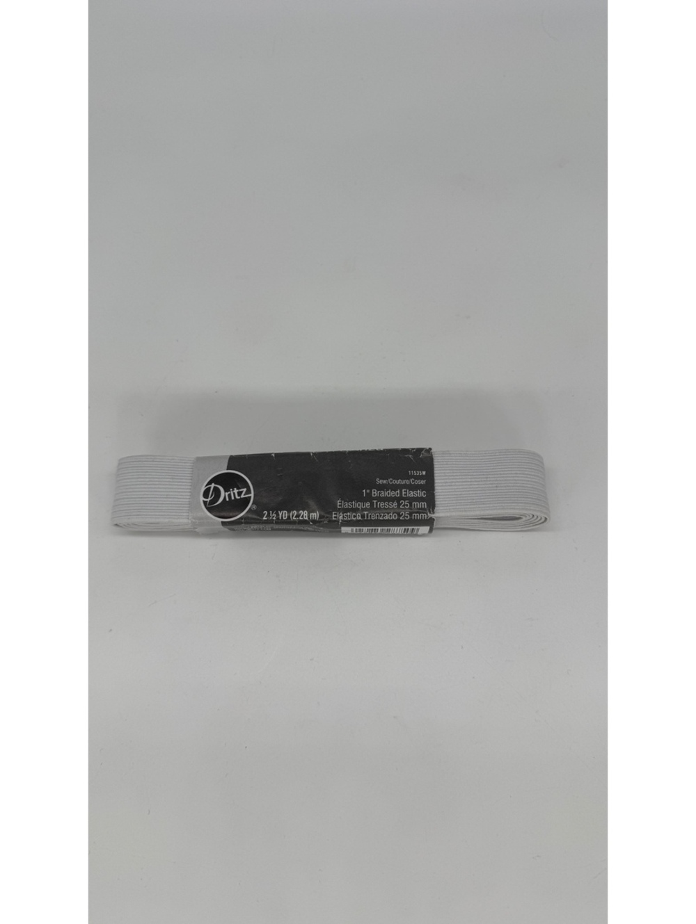 Dritz 1” Braided Elastic White 2.5 Yards